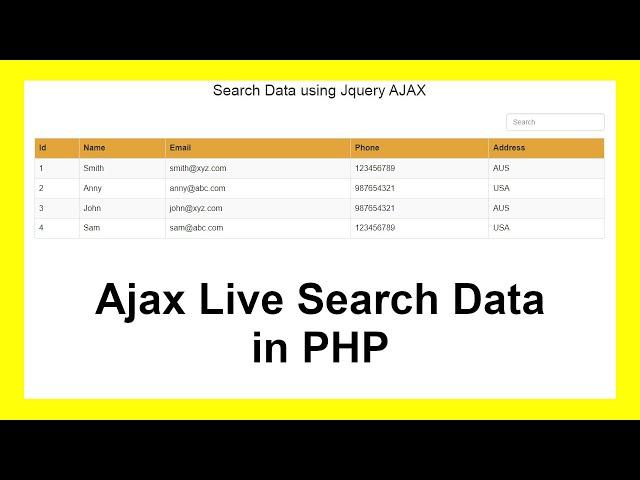 Ajax Live Data Search in PHP & MySQL with Source Code