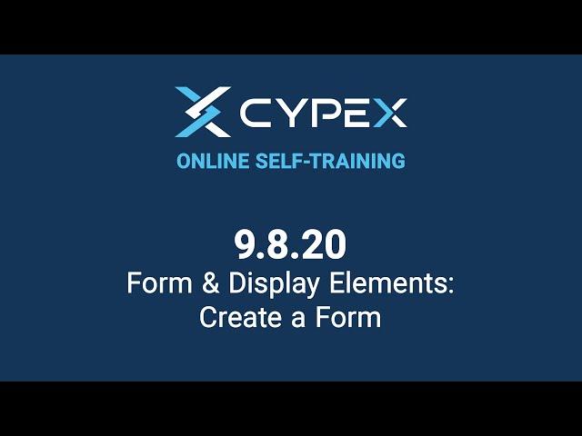 9.8.20 CYPEX Create a Form - Form & Display Elements  | CYBERTEC PostgreSQL Rapid App Dev