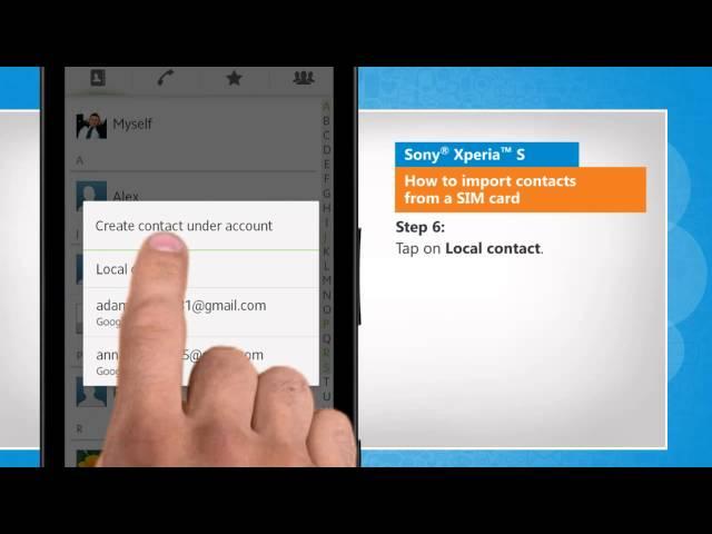 Sony® Xperia™ S -  How to import contacts from a SIM card