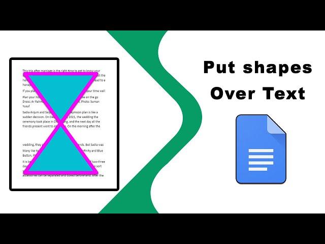 How to put shapes over text in google docs