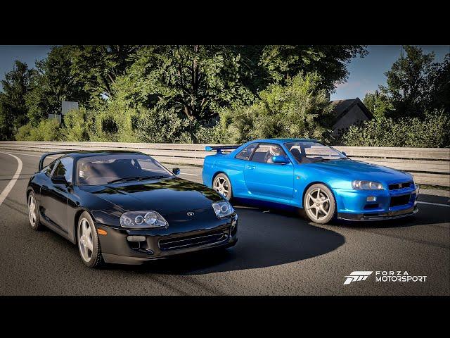 Forza Motorsport Drag Race: Toyota Supra RZ vs Nissan Skyline GT-R R34