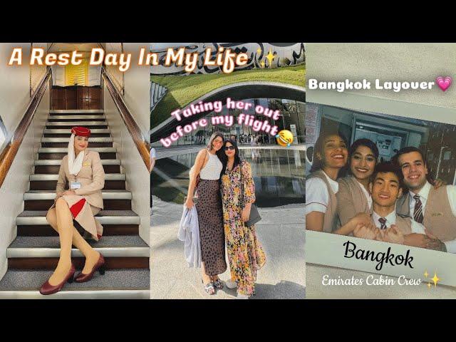 A Rest Day In My Life as Flight Attendant️Taking My Mom out before my flight🫶Bangkok Layovervlog