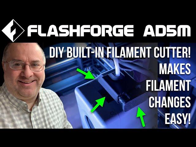 Flashforge Adventurer 5M (AD5M) Filament Cutter, compatible w DIY enclosure w my drag chain terminal