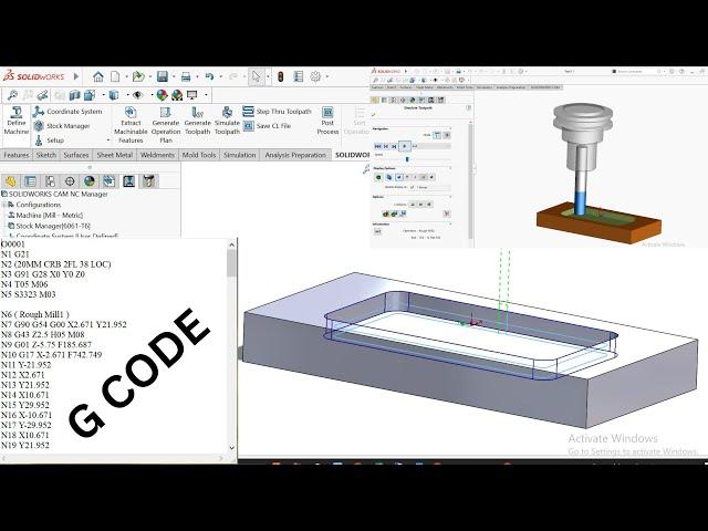 How to create G code for CNC Machining in Solid works 2021