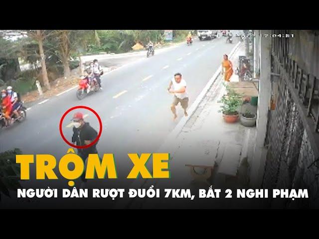 Người dân rượt đuổi 7km, bắt 2 nghi phạm trộm xe máy ở Bình Chánh