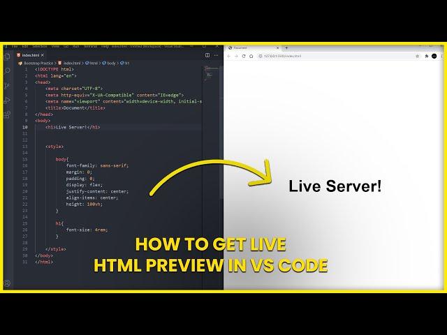 Get live HTML Preview in VS Code (Live Server Tutorial)