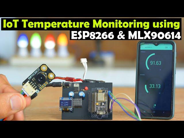 ESP8266 MLX90614 Non-Contact Infrared Temperature Sensor, IoT Temperature Monitoring, ESP8266 Proj