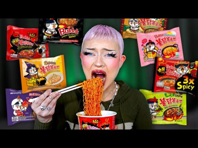 German Girl tries & rates all Samyang fire noodles 