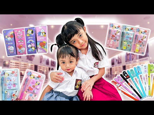 VLOG 1 JAM SAMANTHA BORONG PERALATAN SEKOLAH SERBA BT21