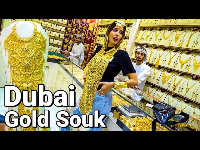 The Most Amazing Gold Market In The World  Dubai Gold Souk (Full Tour)