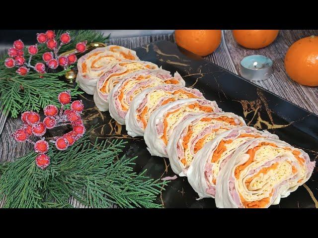 Закусочный Рулет на Праздничный Стол! Закуска на Новый Год 2025! / Snack Roll for the Festive Table!