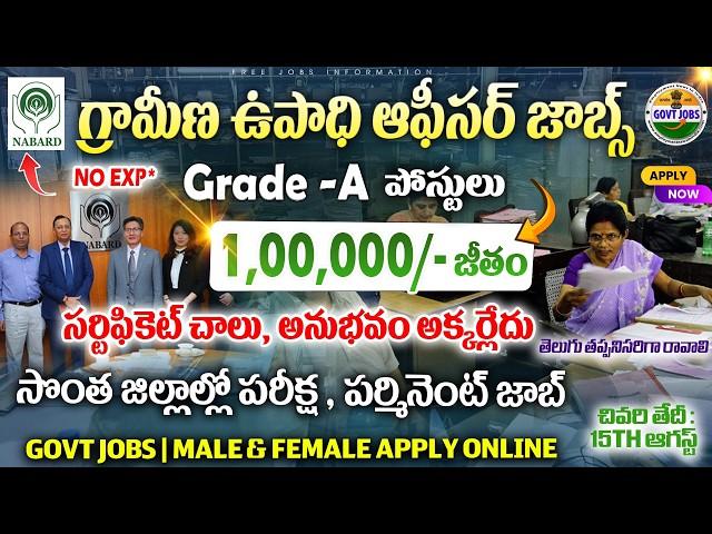 గ్రామీణ ఉపాధి ఆఫీసర్ జాబ్స్ - NABARD Recruitment 2024 - Latest Govt jobs in telugu - free Job Search