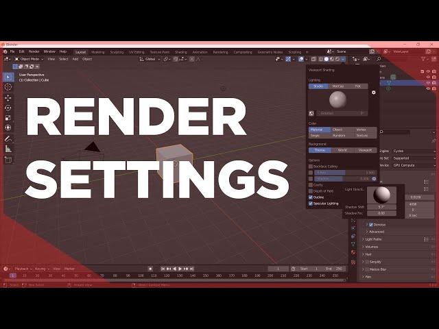 Blender 3.0 Render Settings - Optimize Render Time