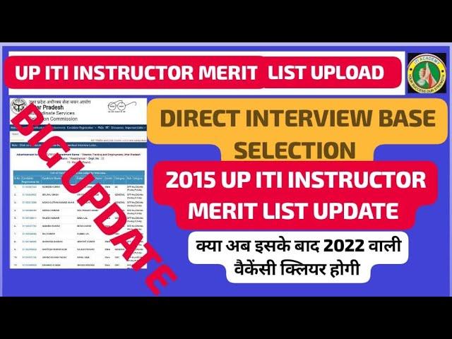 Uttar Pradesh ITI Instructor Recruitment 2015 || UP ITI Anudeshak 2015 Latest Update