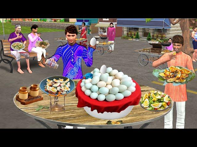 Boiled Egg Salad Famous Street Food Healthy Egg Salad Hindi Kahaniya Moral Stories Comedy Video