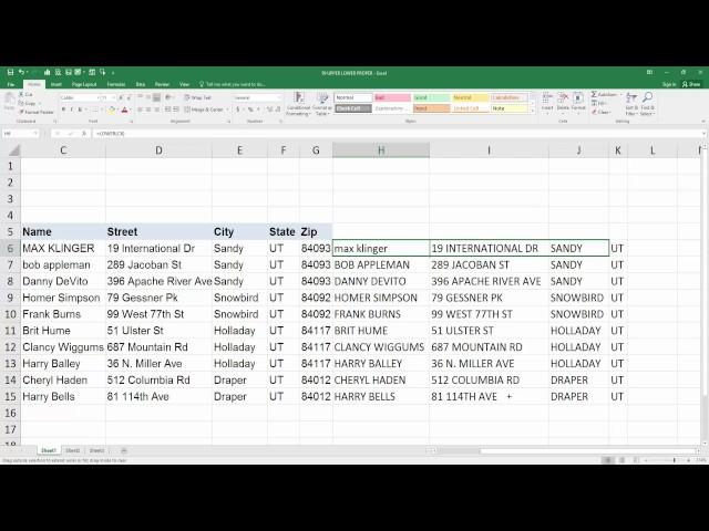 Excel 2016: How to Auto Capitalize Text (Upper, Lower, and Proper). [HD]