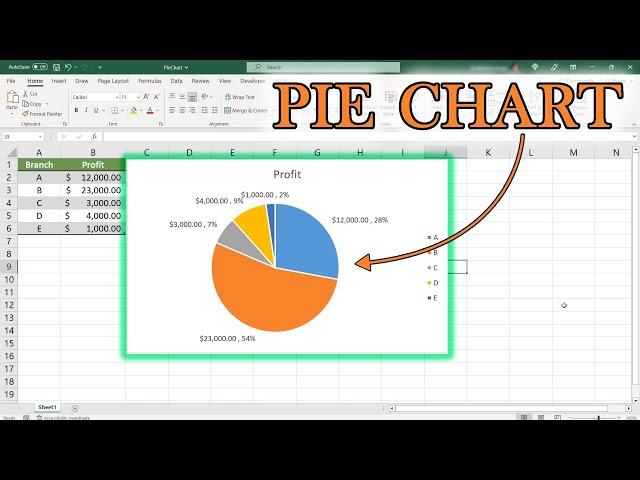 PIE CHART From Scratch - EXCEL Step By Step