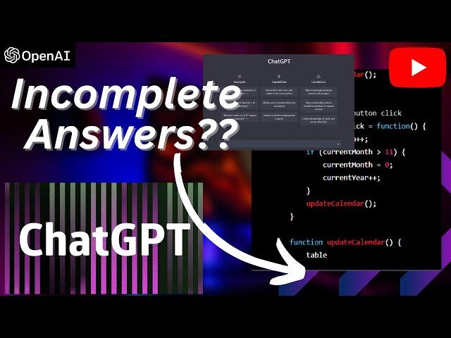 Chat GPT: The Incomplete Answers Fix | Chat GPT Getting Stuck In The Middle #chatgpt #openai