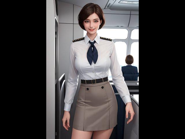 AI girl. Uniform. Stewardess. (AI beauty, Stable Diffusion)