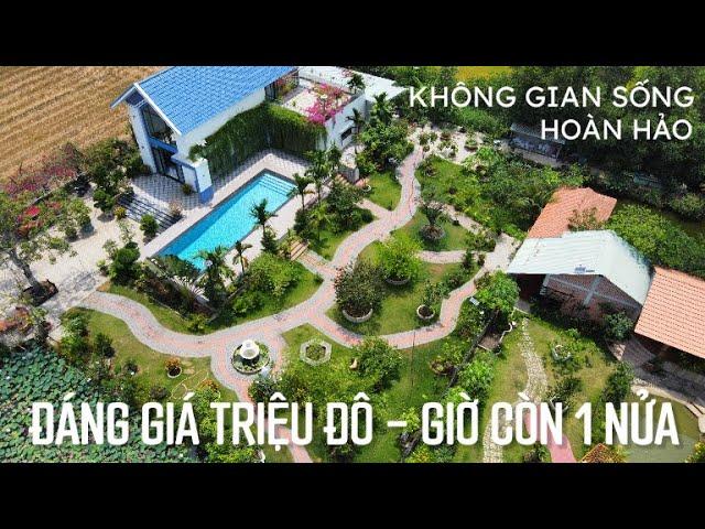 Ngỡ ngàng giá căn Biệt thự đẹp như resort vườn hồ bơi nhà sàn 3400m2 có 400 thổ cư ở Đức Hòa Long An