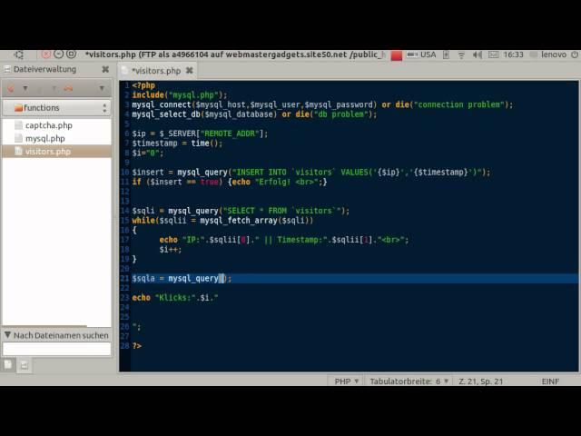 Besucherzähler auf PHP/ Visitor Counter on PHP