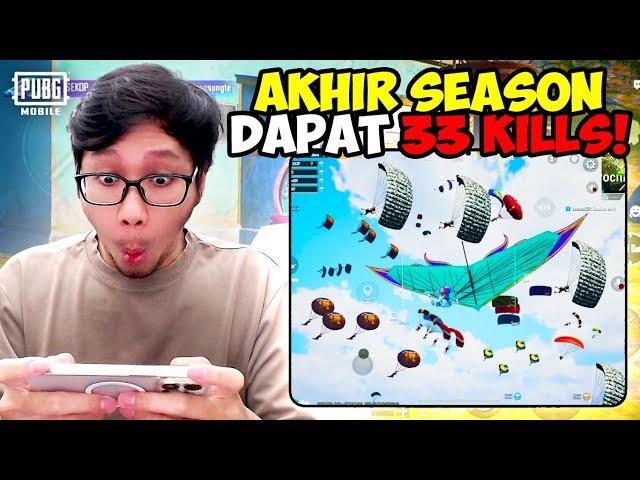 GA NYANGKA! AKHIR SEASON PARASUT NYA SEBANYAK INI?! TEMBUS 33 KILLS! - PUBG MOBILE