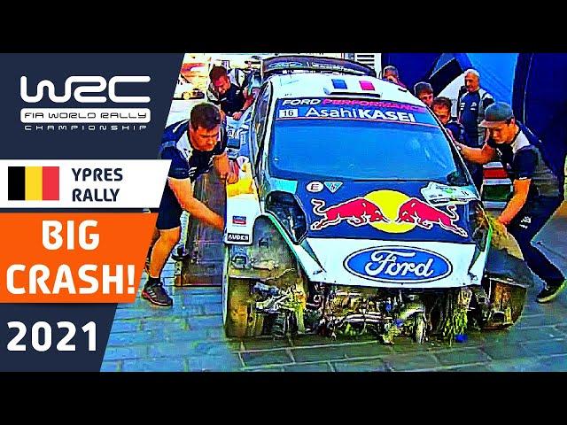 Adrien Fourmaux Crash : Renties Ypres Rally Belgium 2021: Big WRC Rally Crash