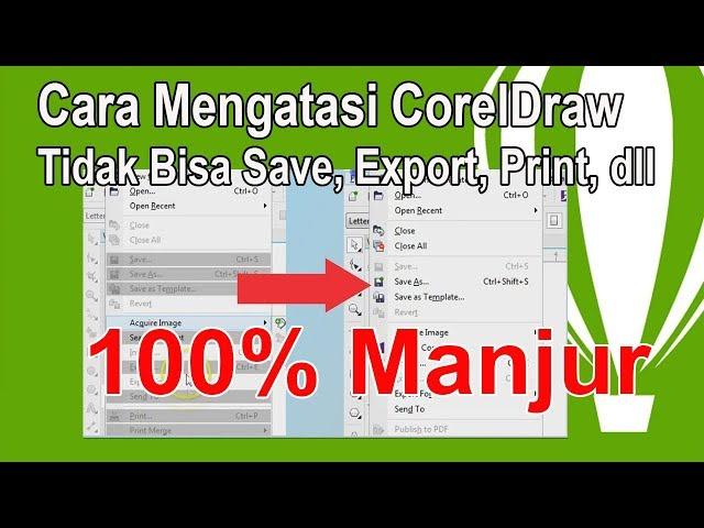 cara mengatasi tool save, export, print, dll pada corel yang tidak berfunsi