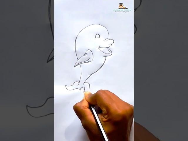 Dolphin  Easy Drawing ️ #shorts #trending #yshorts #shorts