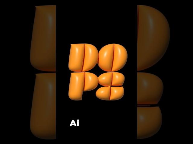 Inflated 3D text Effect #adobeillustrator