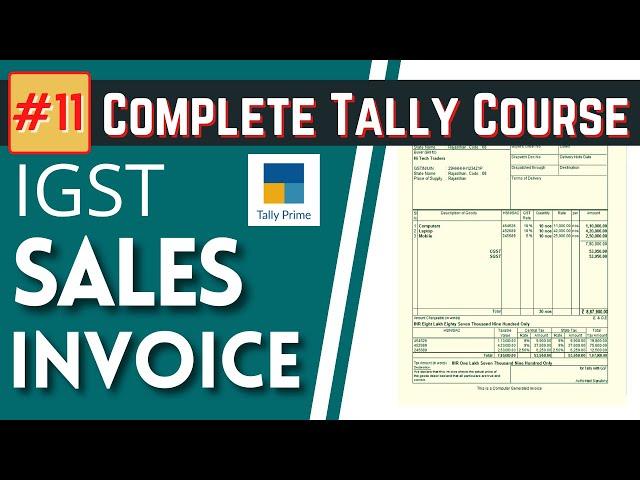 #11 Tally Prime//Sale Invoice with IGST//Multiple Tax Rate in interstate sale invoice//with Example/