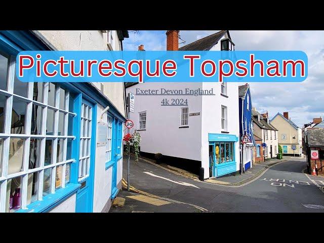 Picturesque Topsham Exeter Devon UK 4k. Summer 2024 in Exe Estuary & Town Centre.