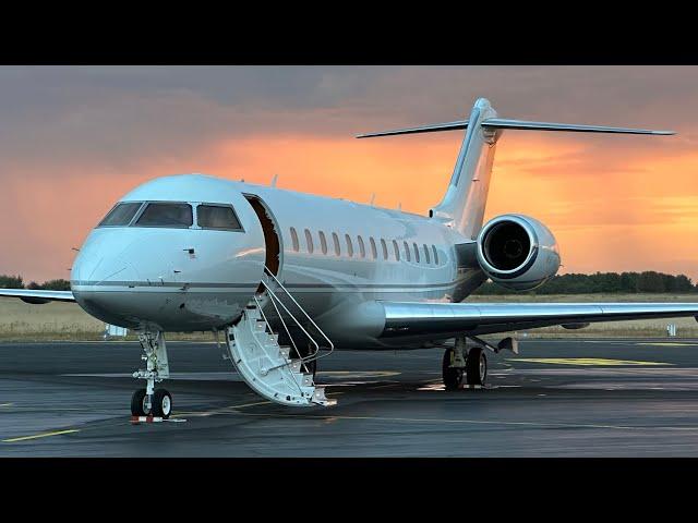 Global Express Landing and Takeoff! Amazing short takeoff in Angouleme LFBU!