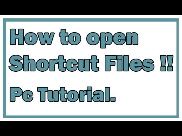 How to open a file infected by SHORTCUT virus