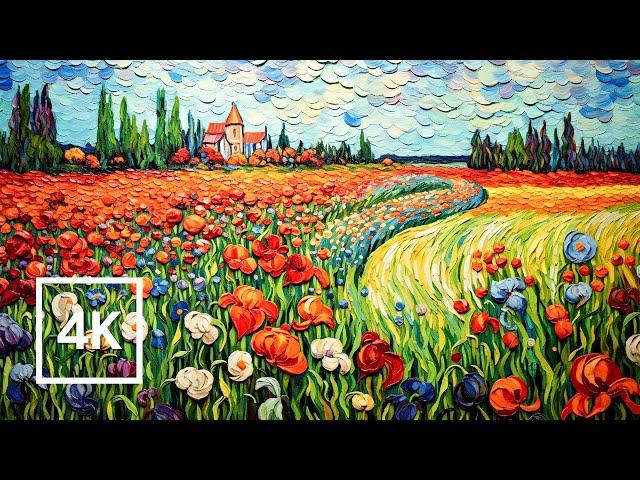 Van Gogh's Blooms: A Digital Painting Journey for Your TV