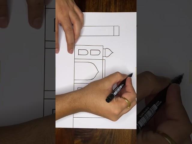 How to draw Taj Mahal  | easy drawing step by step #shorts #youtubeshorts #fyp