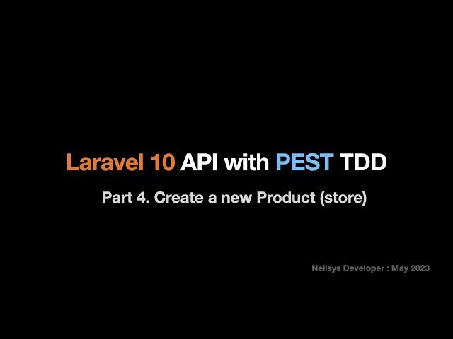 Laravel 10 API with PEST TDD : Part 4. Create a new Product (store)