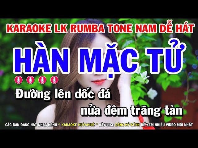 Karaoke Liên Khúc Rumba Nhạc Sến Tone Nam | Hàn Mặc Tử - Hai Mùa Mưa