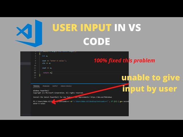 User Input in VS Code with Code Runner! | not taking user input in visual studio code fixed problem