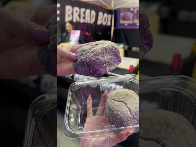 Ube pandesal from Ube bread box! Get it at Foodieland San Diego!