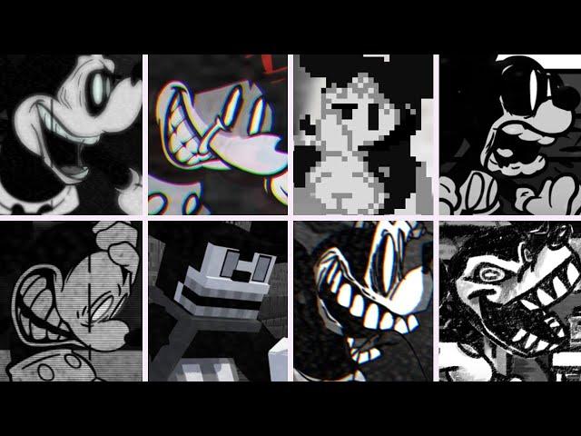 Unknown Suffering V2 but everytime it's Mickey Mouse turn a Different Skin Mod is used - FNF