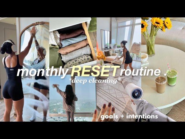 MONTHLY RESET — deep cleaning my apartment, grocery restock, everything shower, goals + intentions