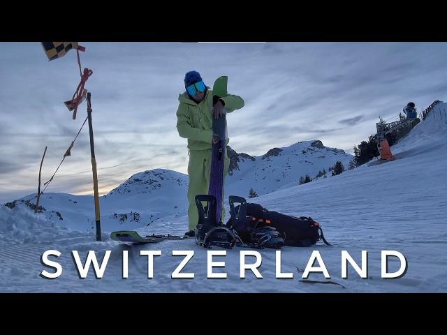 My FIRST SPLITBOARDING Experience. Never Again?! Solo in the Swiss Alps | VLOG