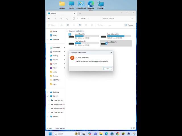 [100% SOLVED] - The File or Directory is Corrupted or Unreadable - Hard Drive is not Open.#shorts