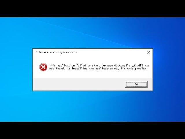 Fix D3DCOMPILER_43.dll is missing in Windows 11 / 10 | How To Solve d3dcompiler 43 dll Not Found