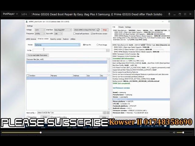 Samsung J2 Prime G532G Dead Boot Repair With File By Easy Jtag II Samsung G532G Dead After Flash