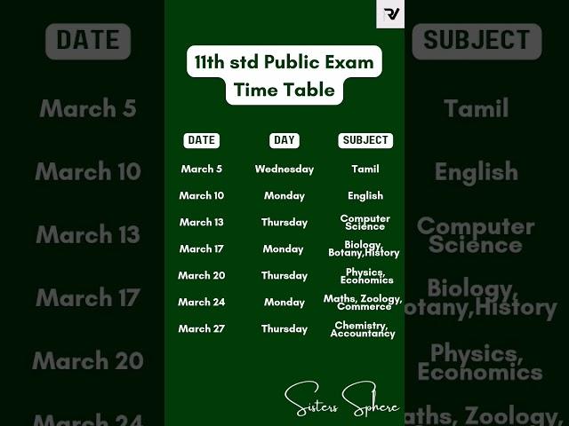 11th Public Exam Time Table 2025! #tamilnews #tamilnadu #breakingnews #newsupdate #trending #exam