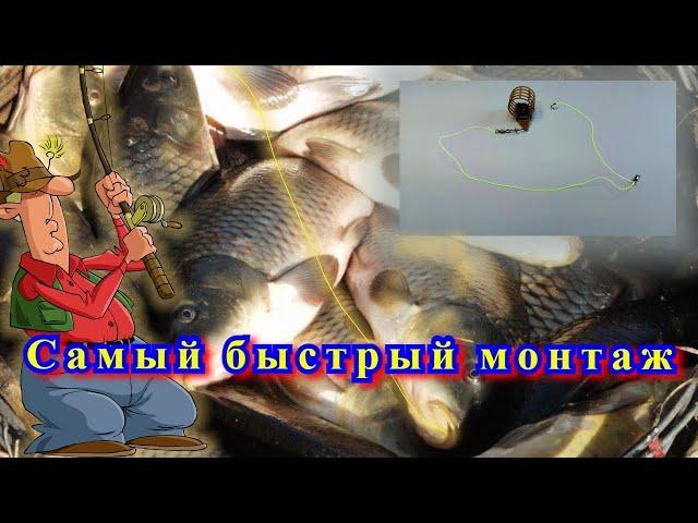 Самый быстрый монтаж для КАРП КАРАСЬ! Ловим рыбу по открытой воде!