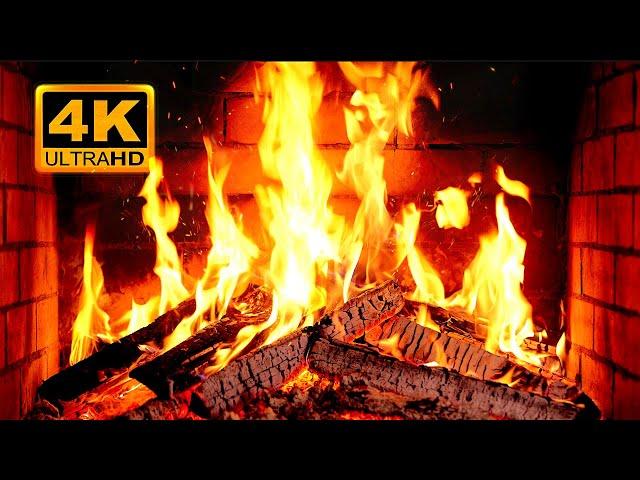  Fireplace 4K UHD! Christmas Fireplace with Crackling Fire Sounds. Fireplace Ambience