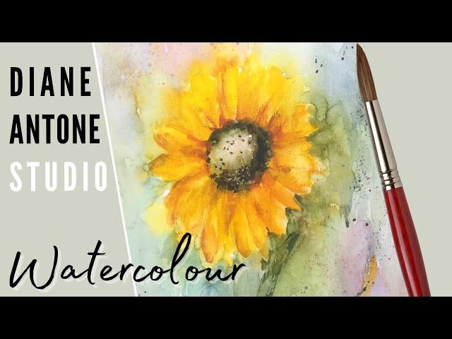 Sunflower for the Ukraine - easy watercolour tutorial